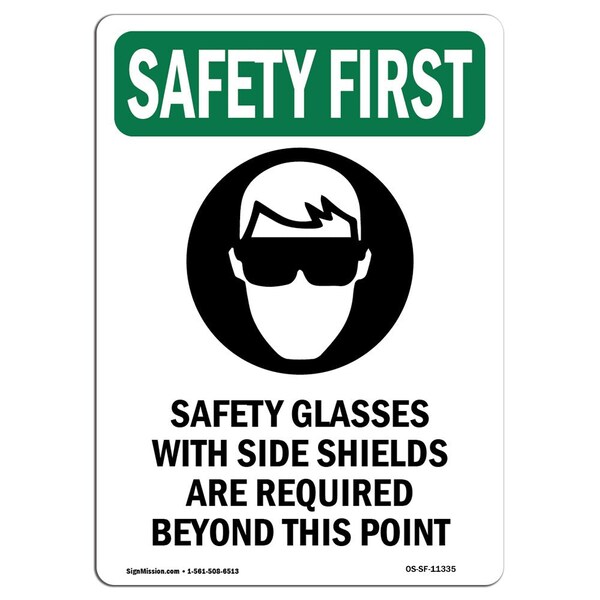 Signmission OSHA Sign, Glasses W/ W/ Symbol, 24in X 18in Aluminum, 18" W, 24" H, Portrait, OS-SF-A-1824-V-11335 OS-SF-A-1824-V-11335 - main
